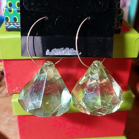 Handmade Jewel Stone 1.5" Dangle Earrings - Picture 1 of 1